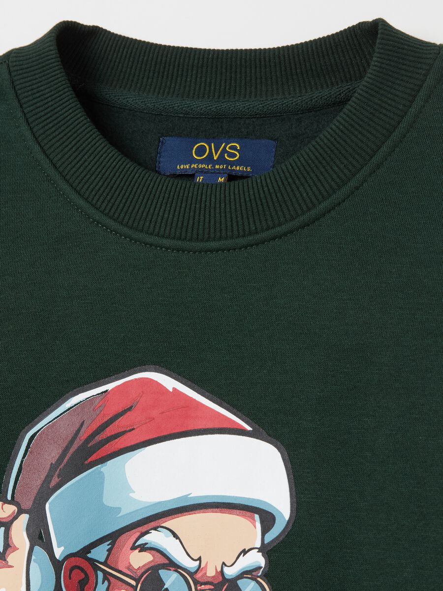 Sweatshirt with Father Christmas print round neck_5