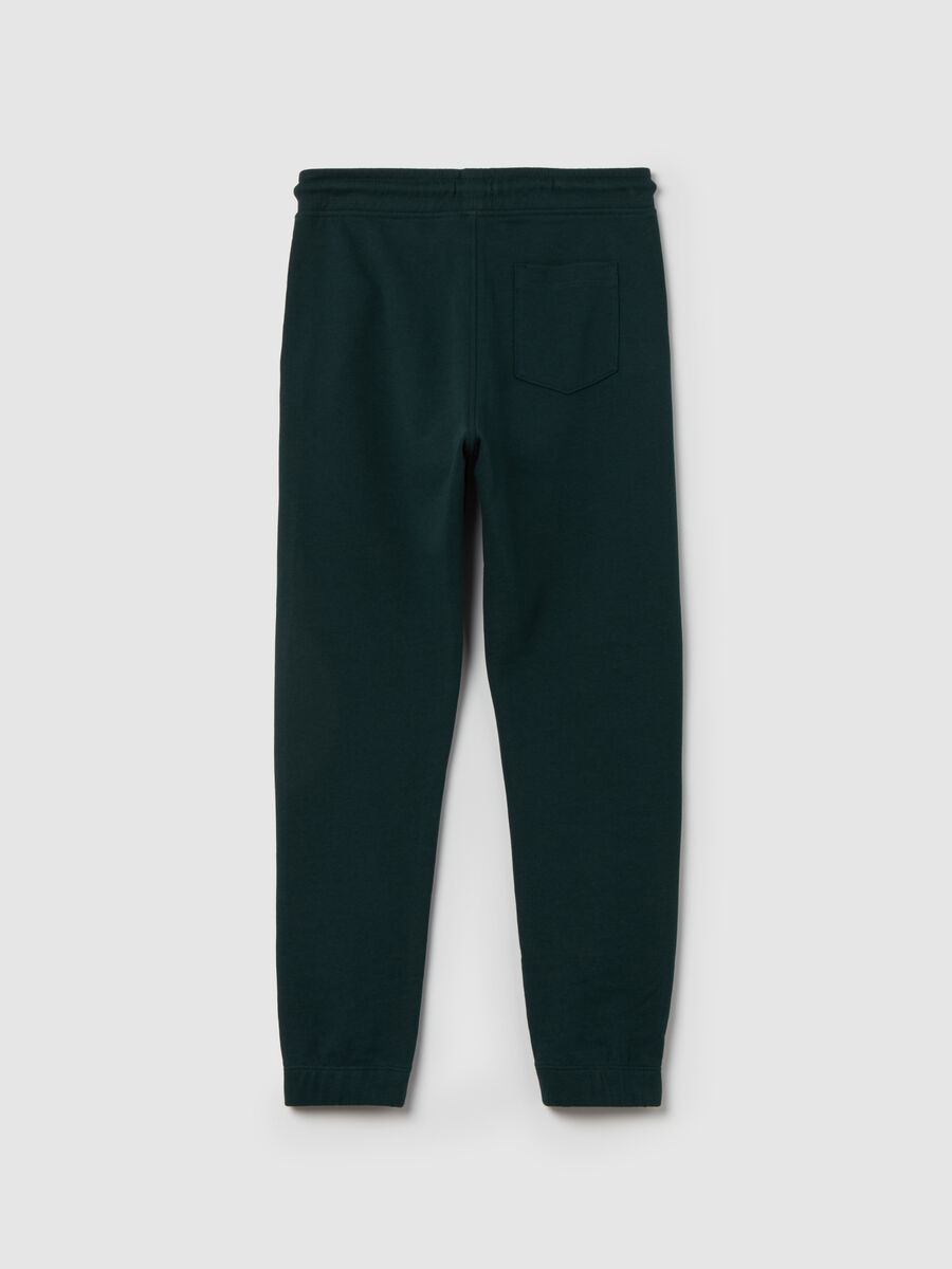 Fleece joggers with college crest print_4