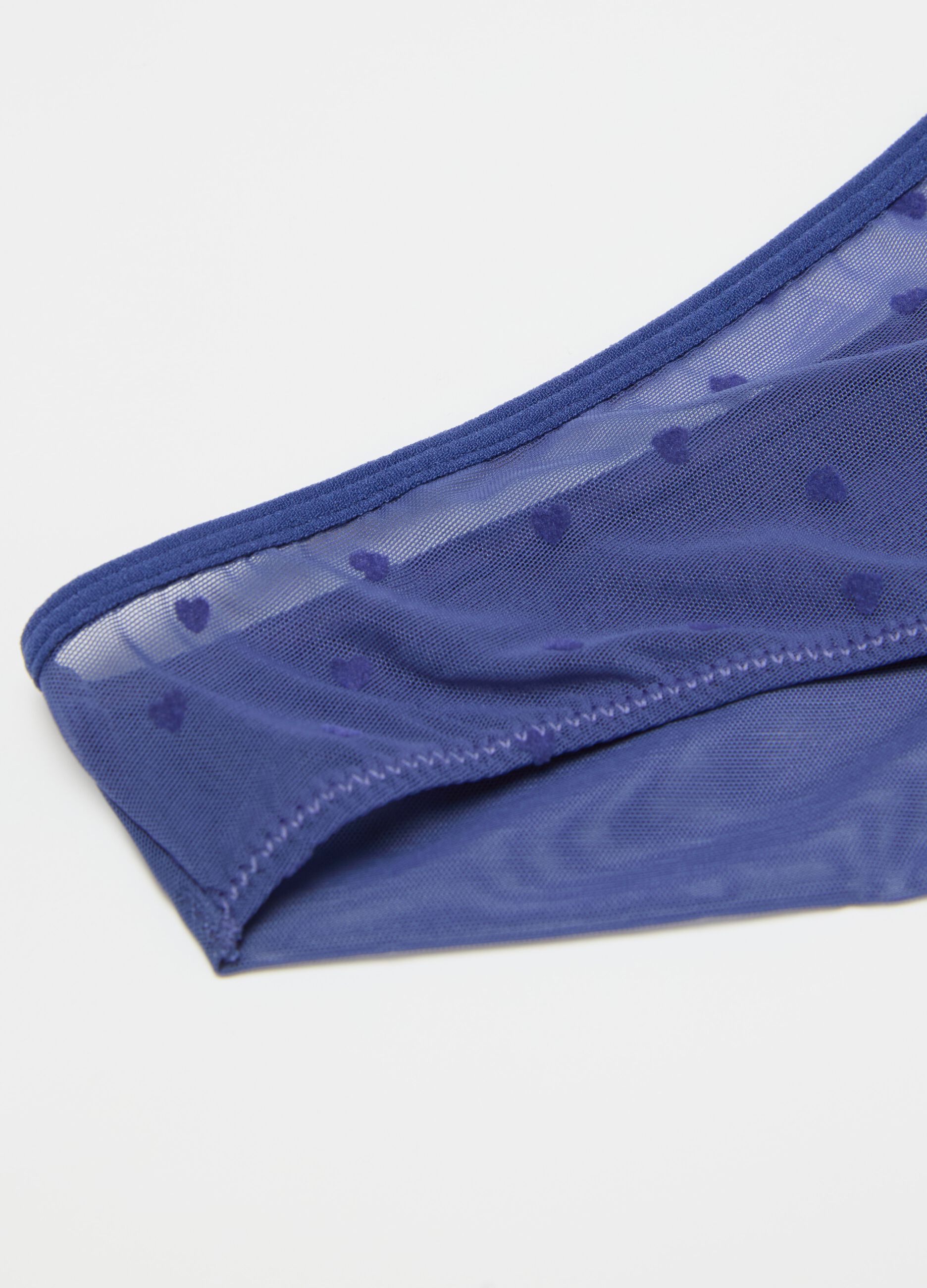 Mesh Brazilian-cut briefs with small hearts