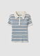 Fitted viscose-blend jumper with multicolour stripes and polo collar_4