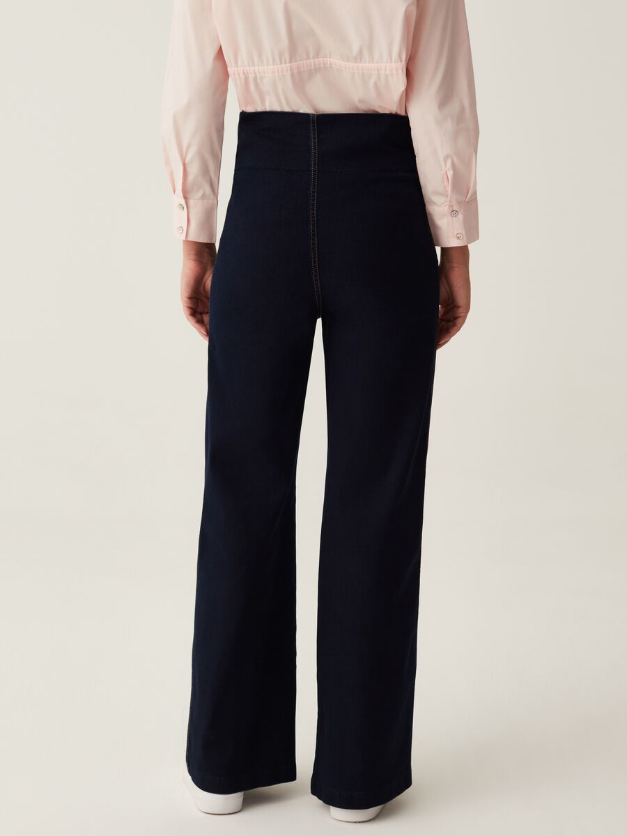 Pantalone palazzo premaman in denim_3