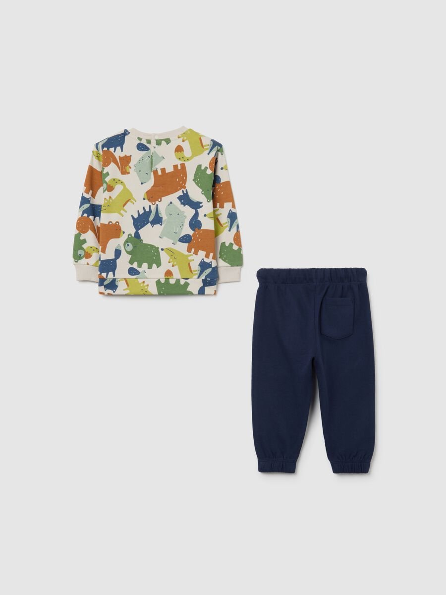Multicolour sweatshirt and trouser set for boys in pure cotton regular fit_1