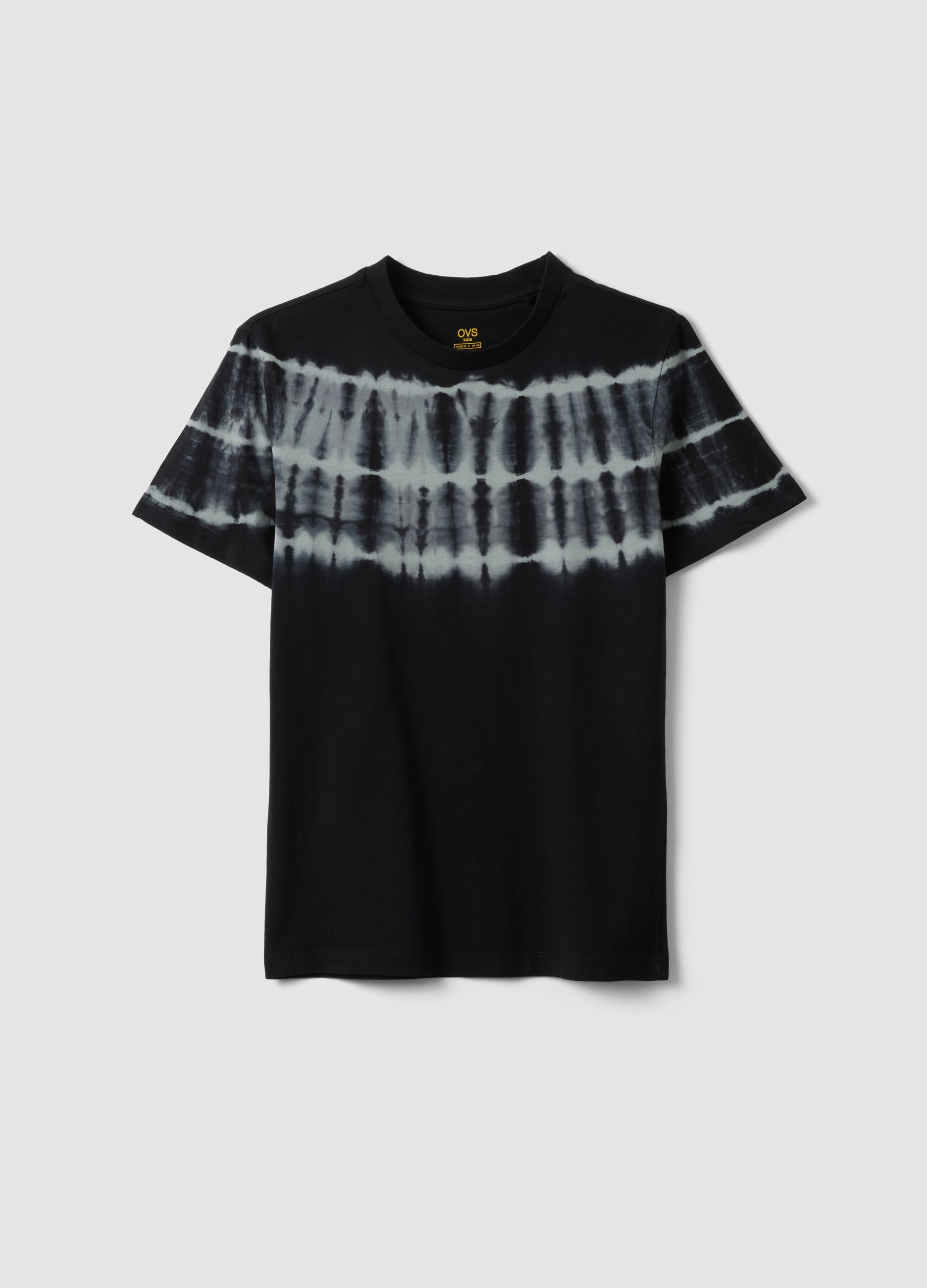 T-shirt nera a maniche corte in puro cotone