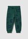 Green regular fit pure cotton children's trousers_0