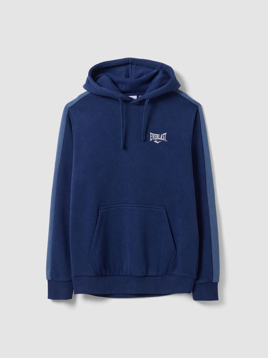 Blue cotton-blend hoodie with logo_4