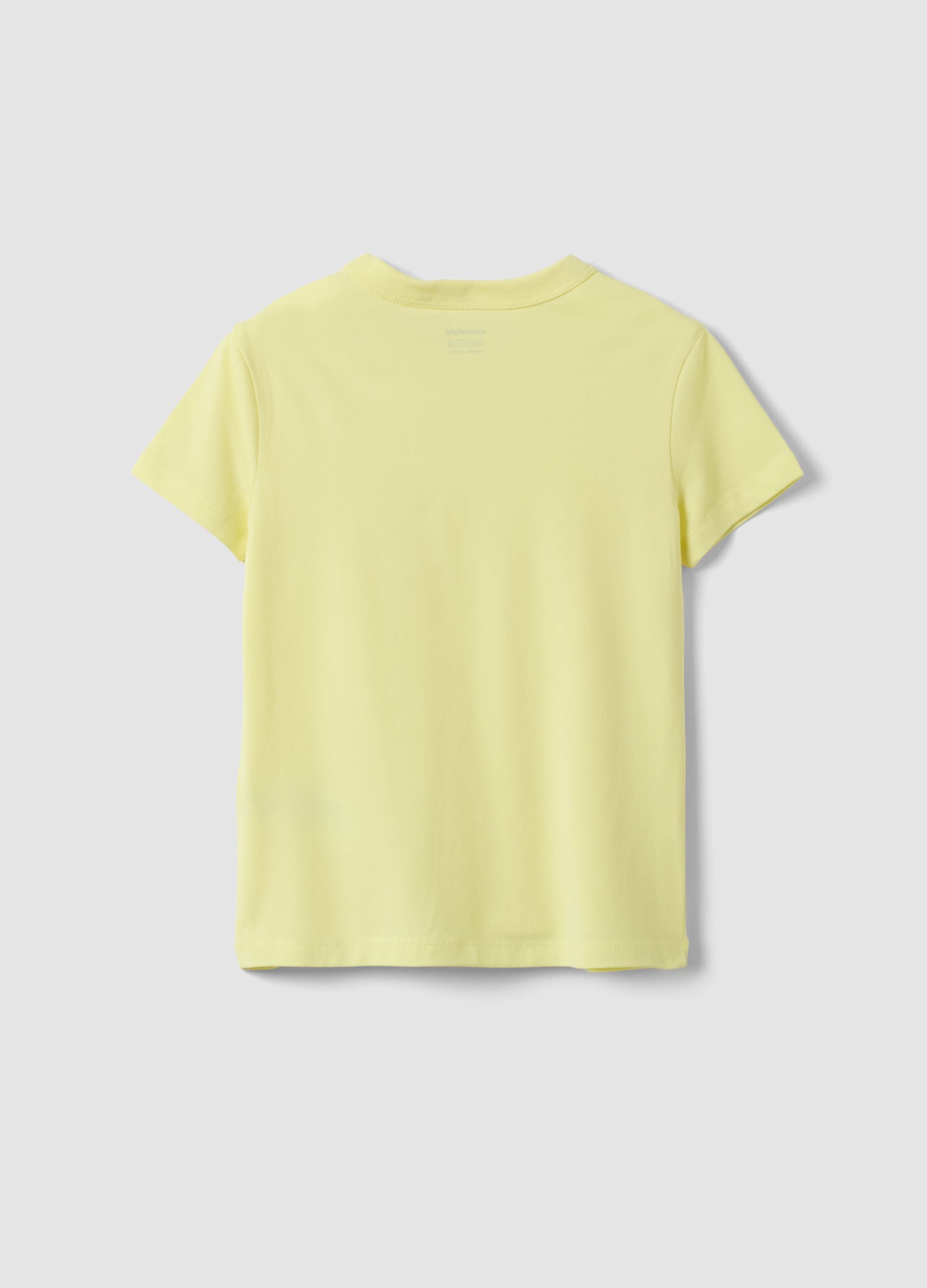 Girls&rsquo; yellow stretch cotton regular-fit T-shirt