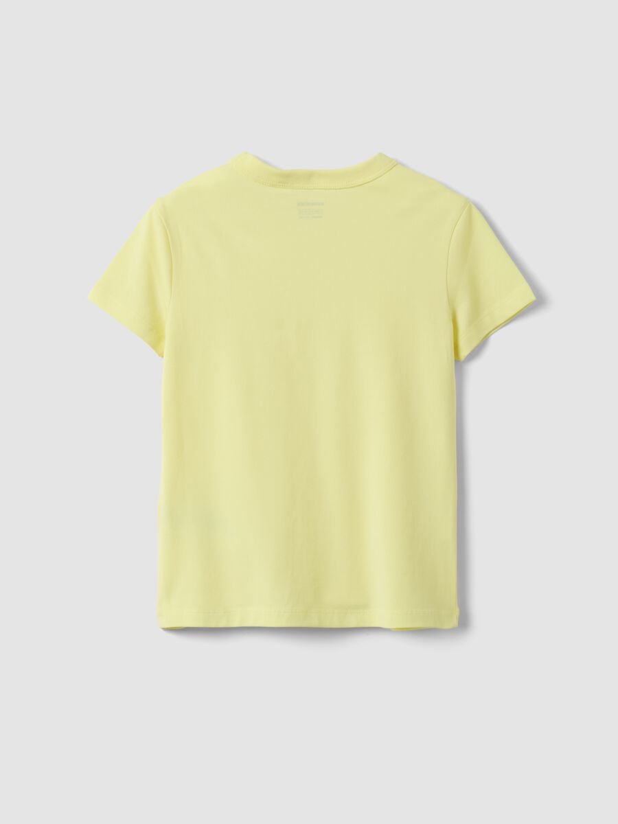 Girls&rsquo; yellow stretch cotton regular-fit T-shirt_4