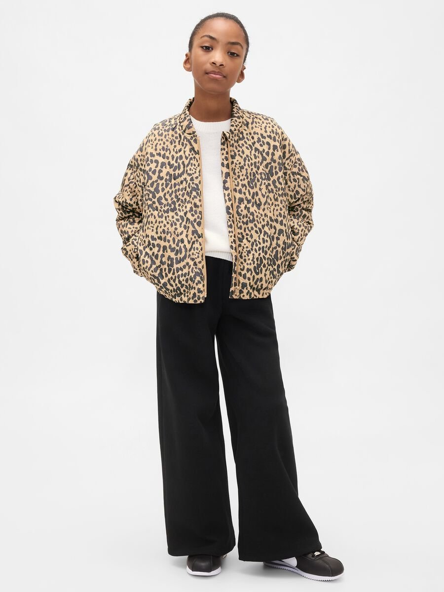 Beige Leopard Print Bomber Jacket_2