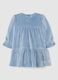 Baby girl velour blue regular fit dress with embroidered heart_0