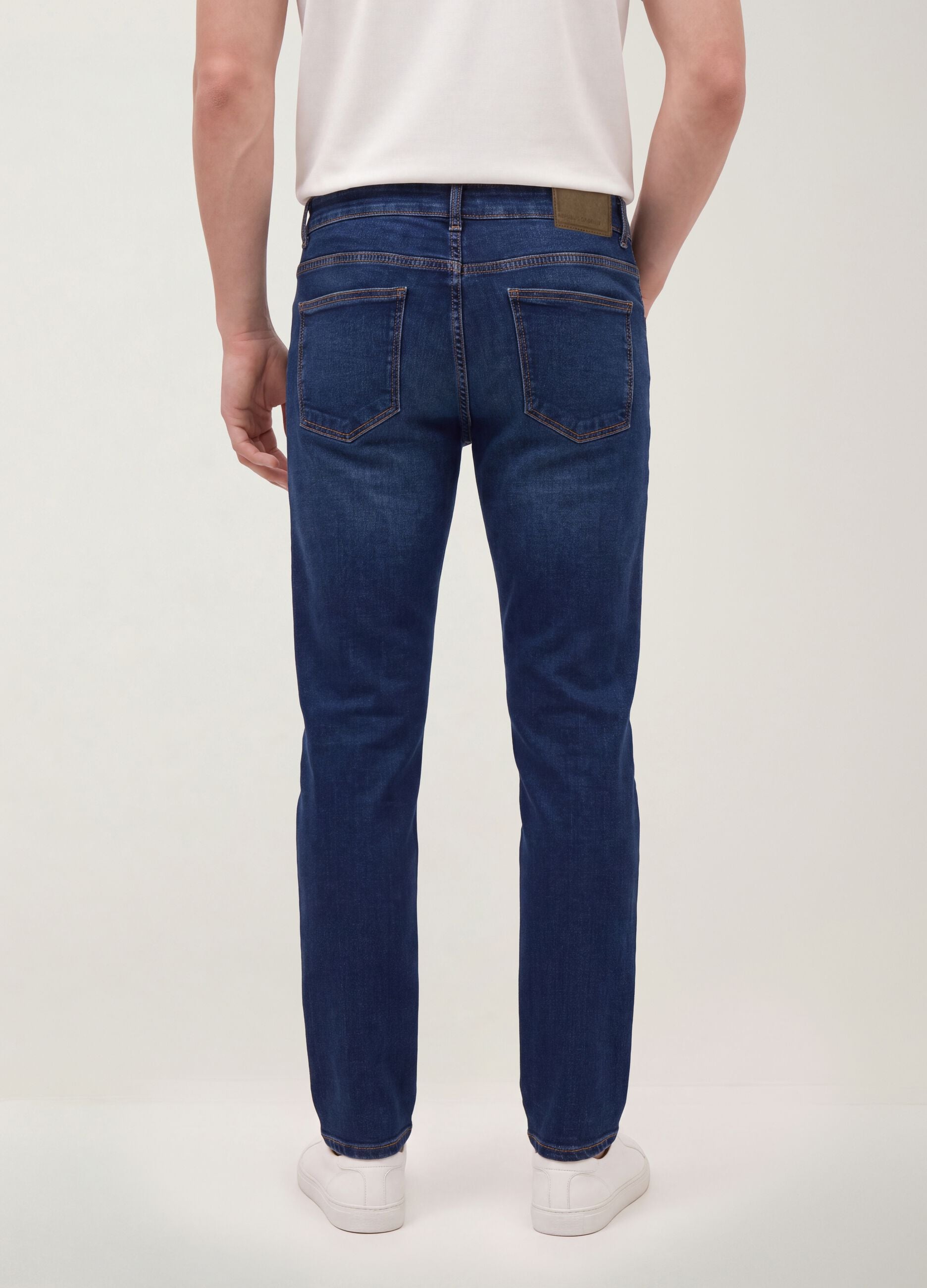 Blue stretch-cotton denim skinny-fit jeans