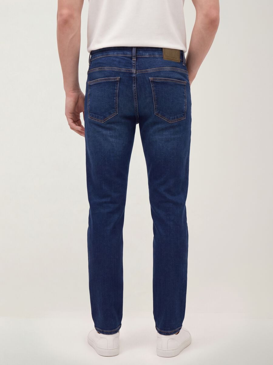Jeans denim blu in cotone elasticizzato skinny fit_2