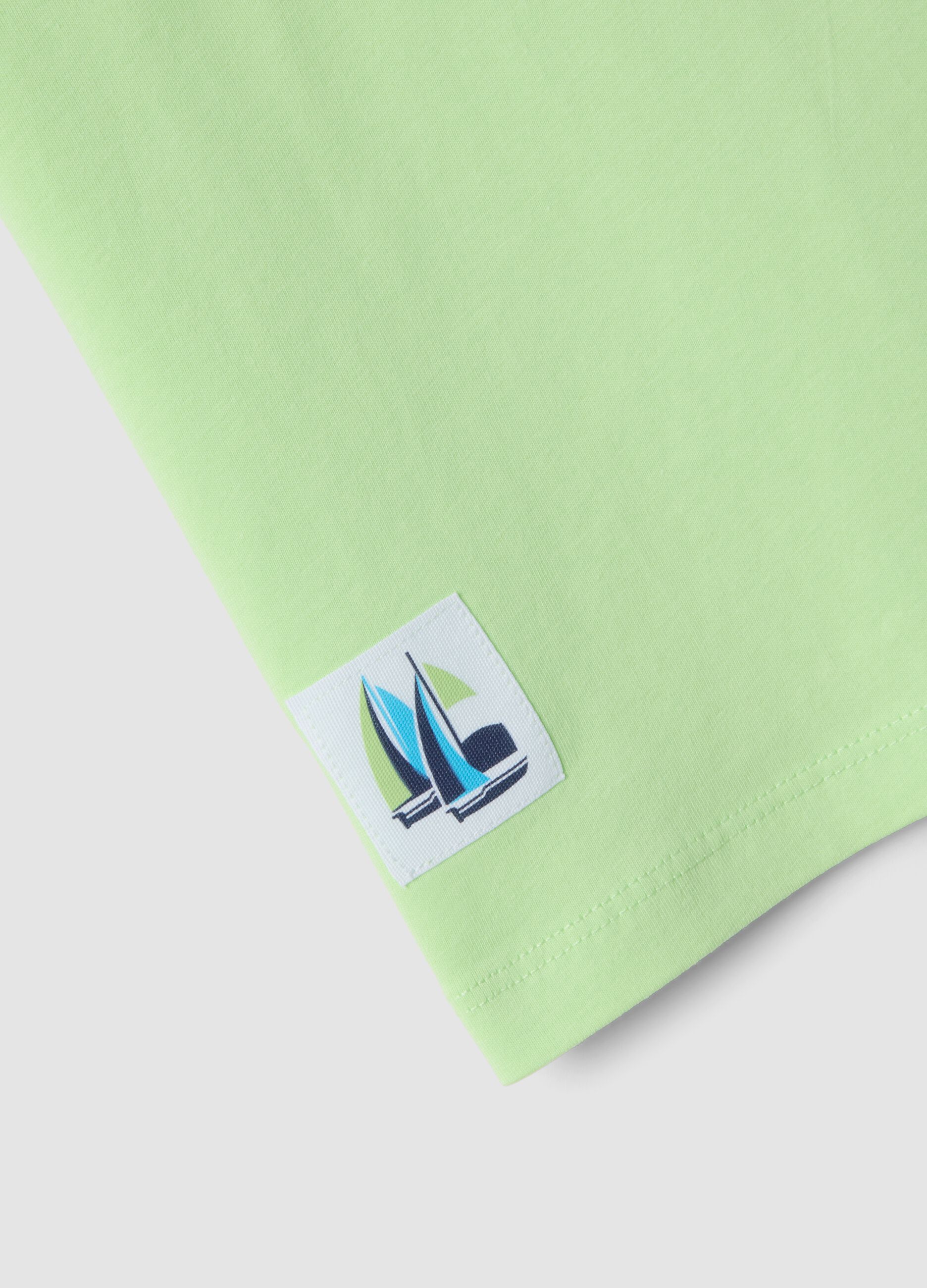 Kids&rsquo; green pure cotton T-shirt with oversized fit