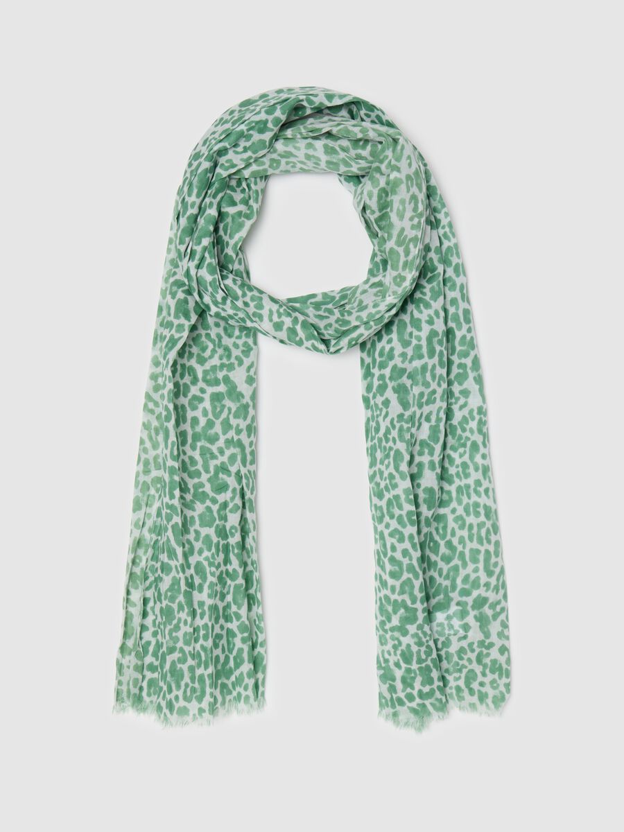 Fringed scarf in cotton_0