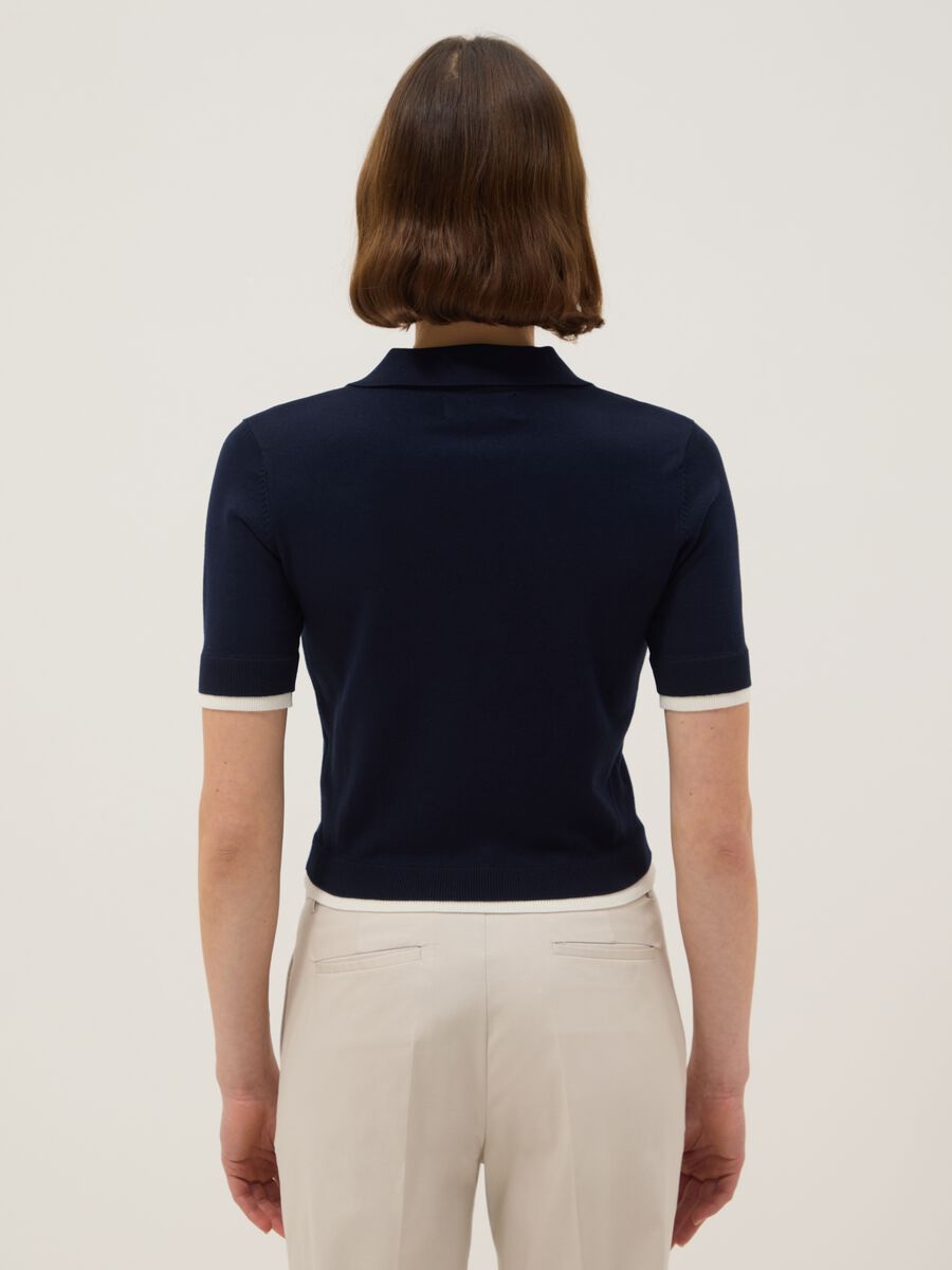 Polo in misto viscosa blu regular fit_2