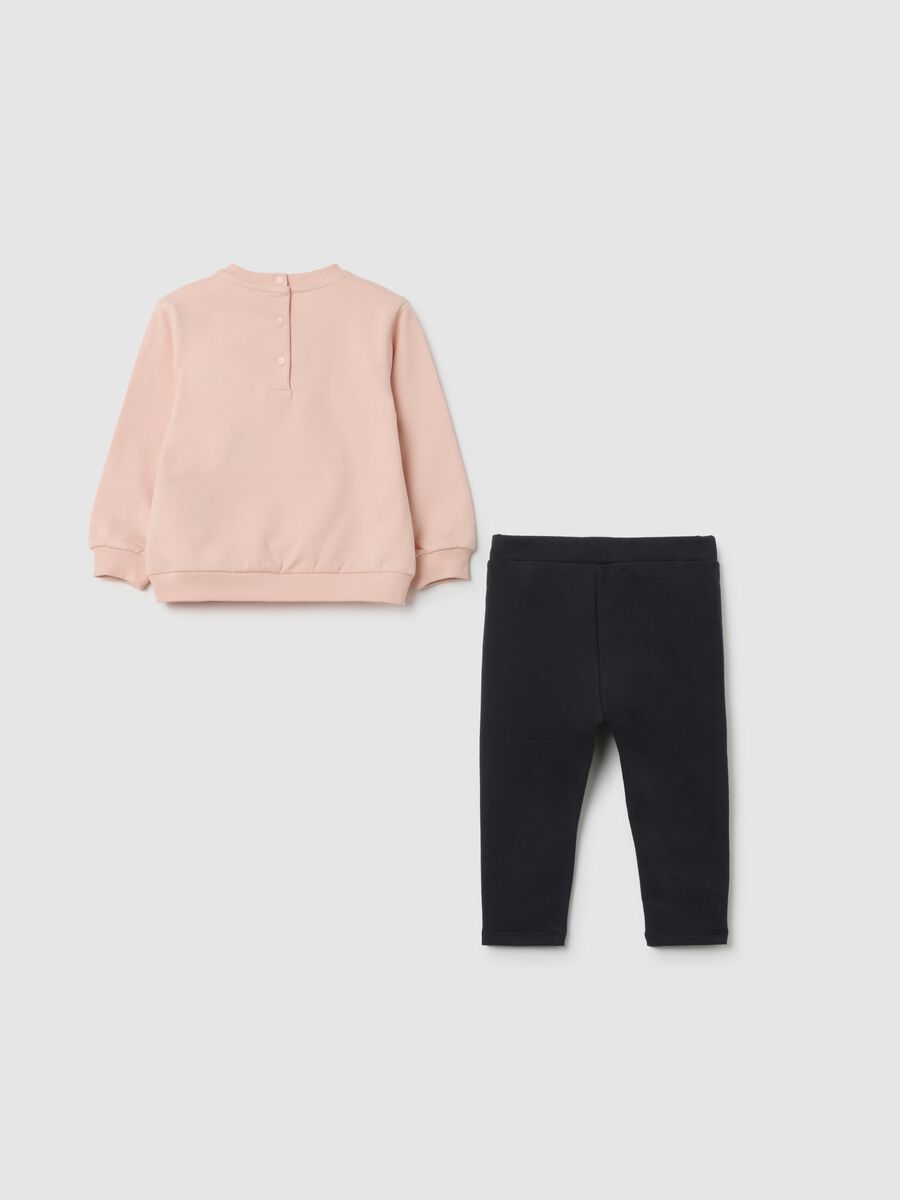 Completo da bambina in cotone rosa regular fit_1
