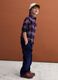 Pantaloni chino blu in puro cotone regular fit a coste_2