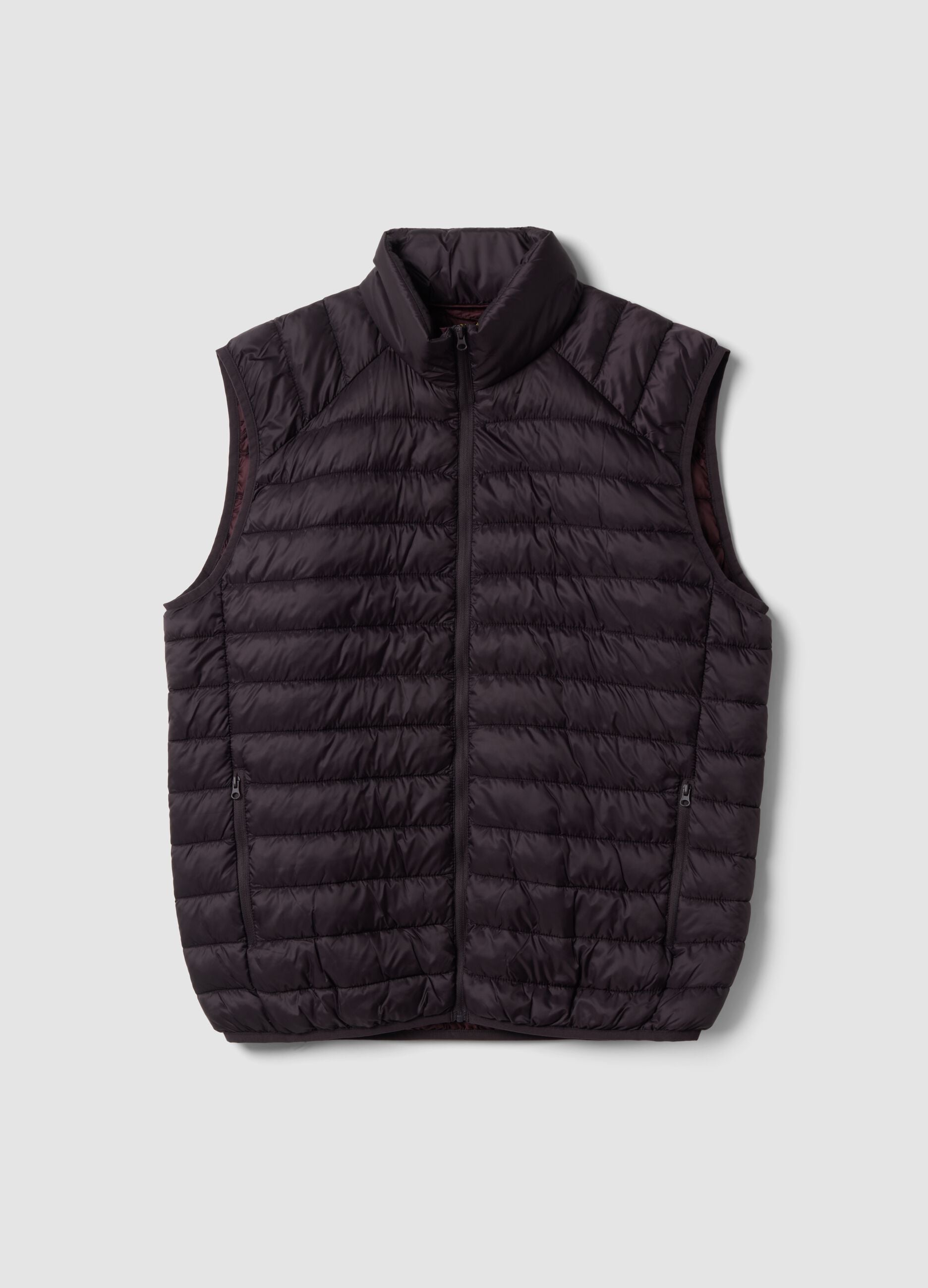 Red ultralight padded gilet with zip