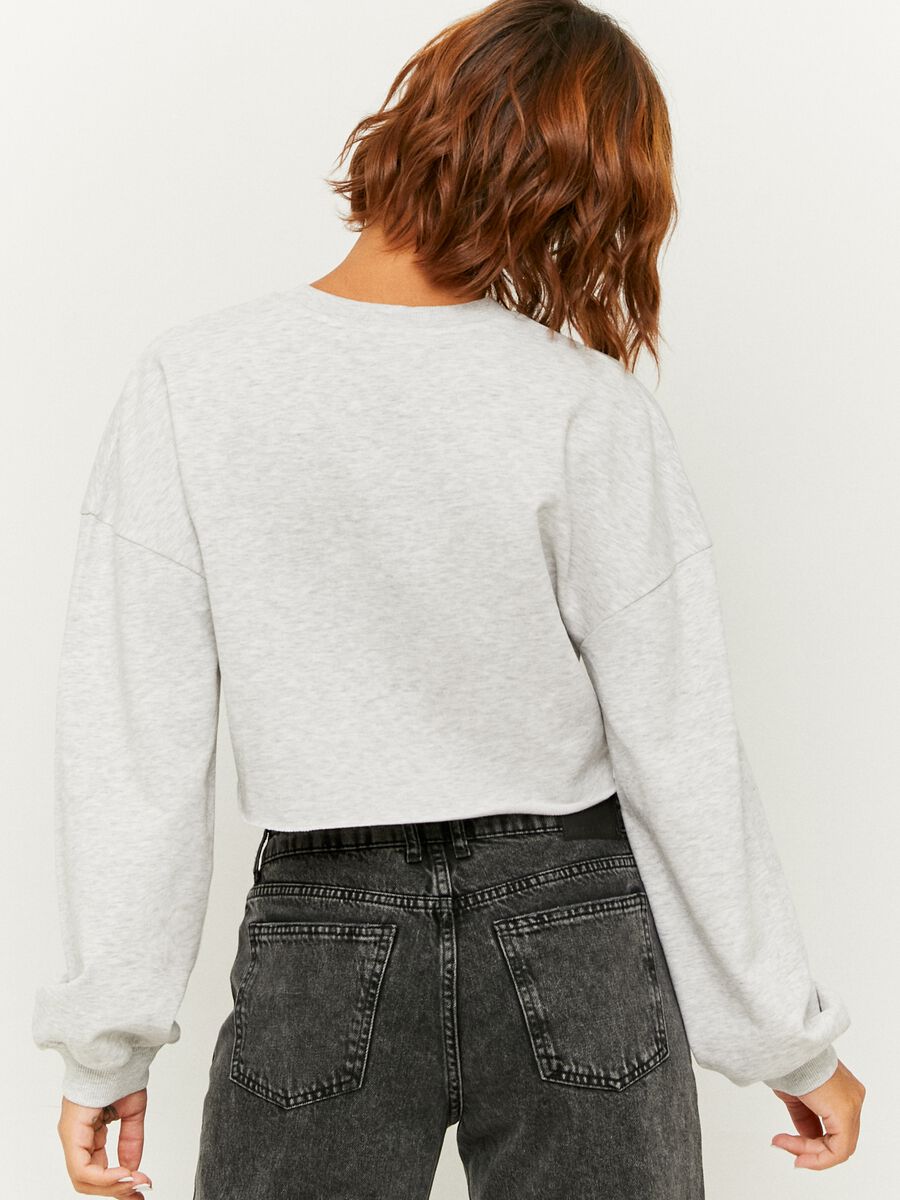 Felpa cropped con stampa lettering_2
