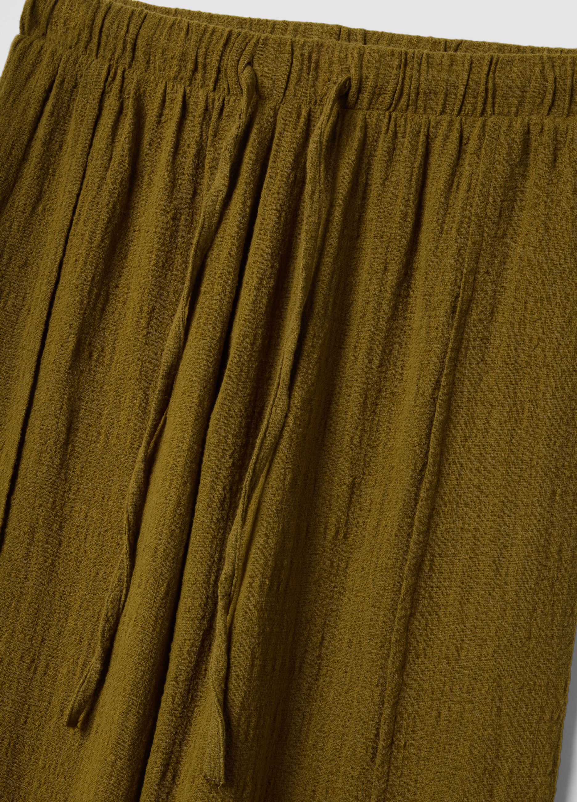 Green pure cotton beach trousers