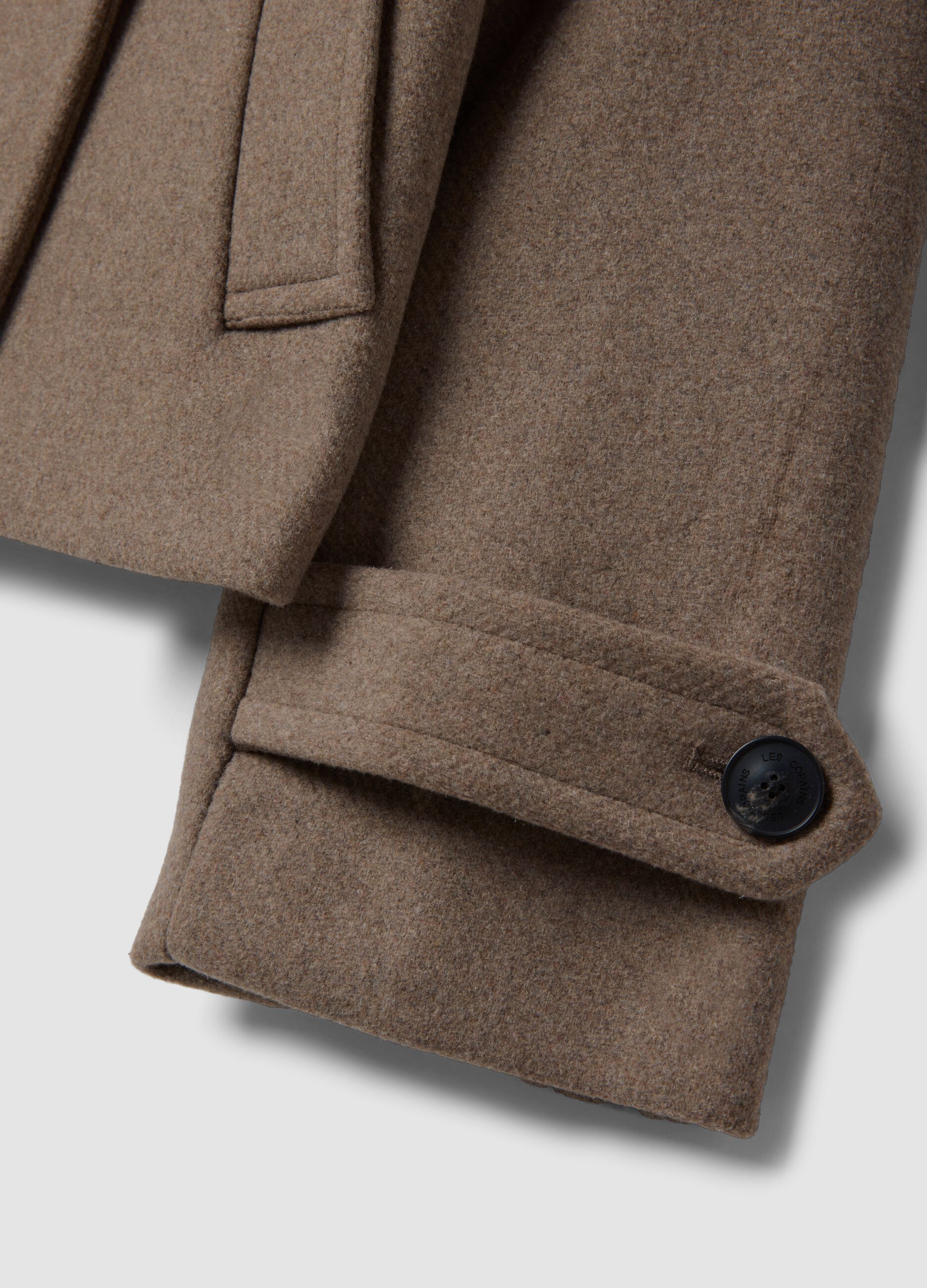 Brown wool and viscose blend coat