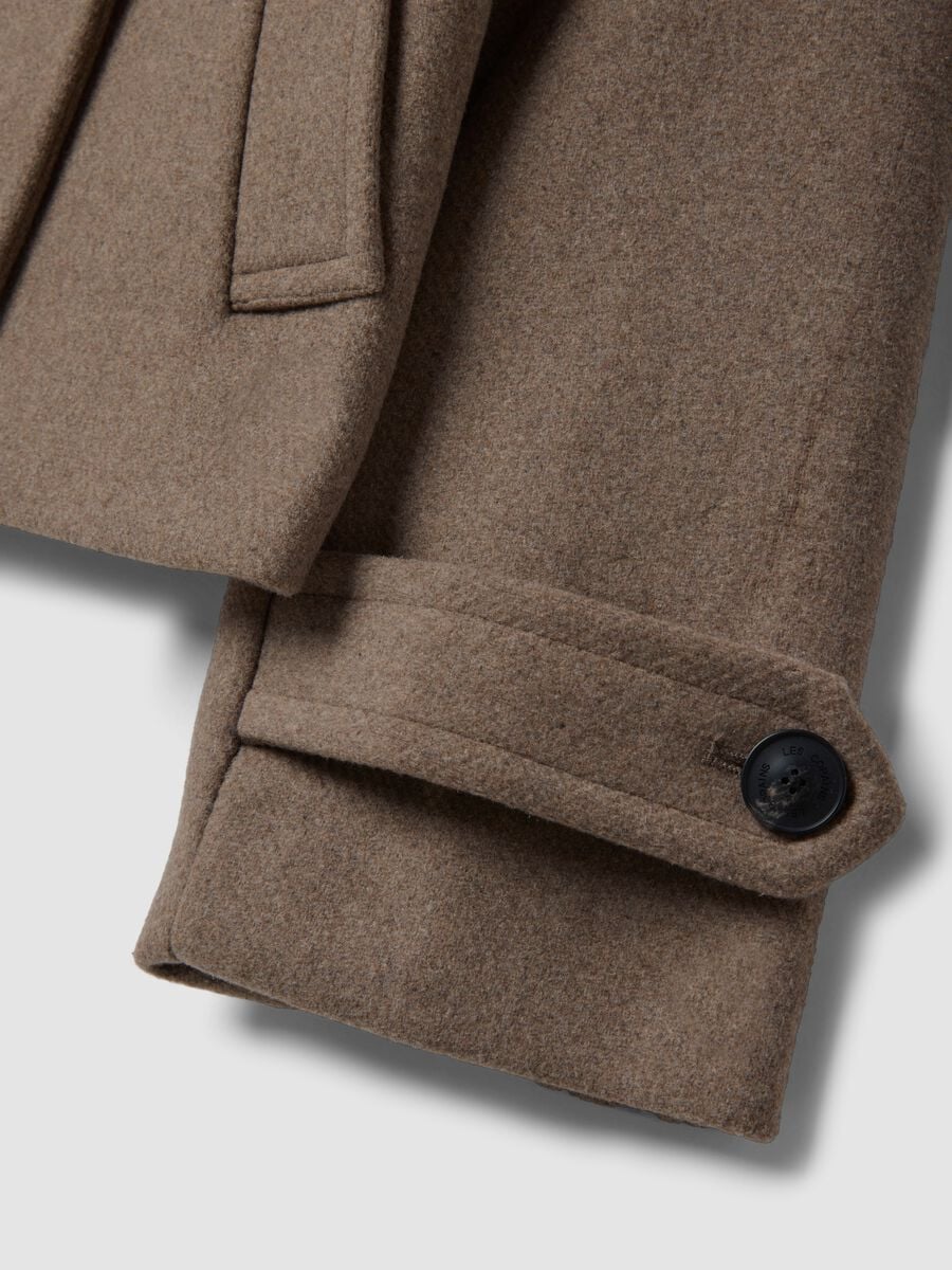 Cappotto marrone in misto lana e viscosa_1