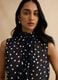 Blusa senza maniche a pois multicolor regular fit con colletto fancy_0