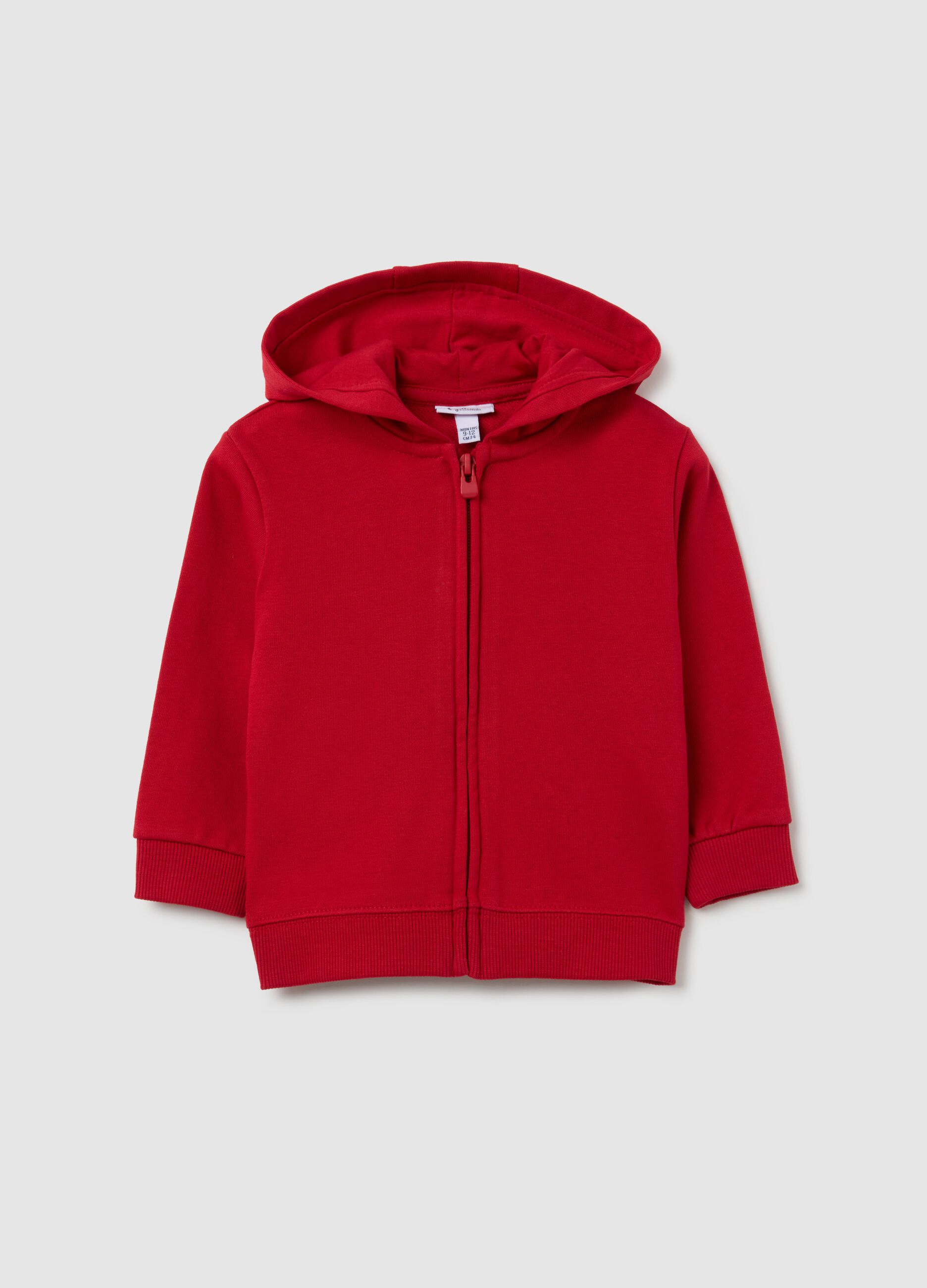 Felpa da neonato in puro cotone rossa regular fit