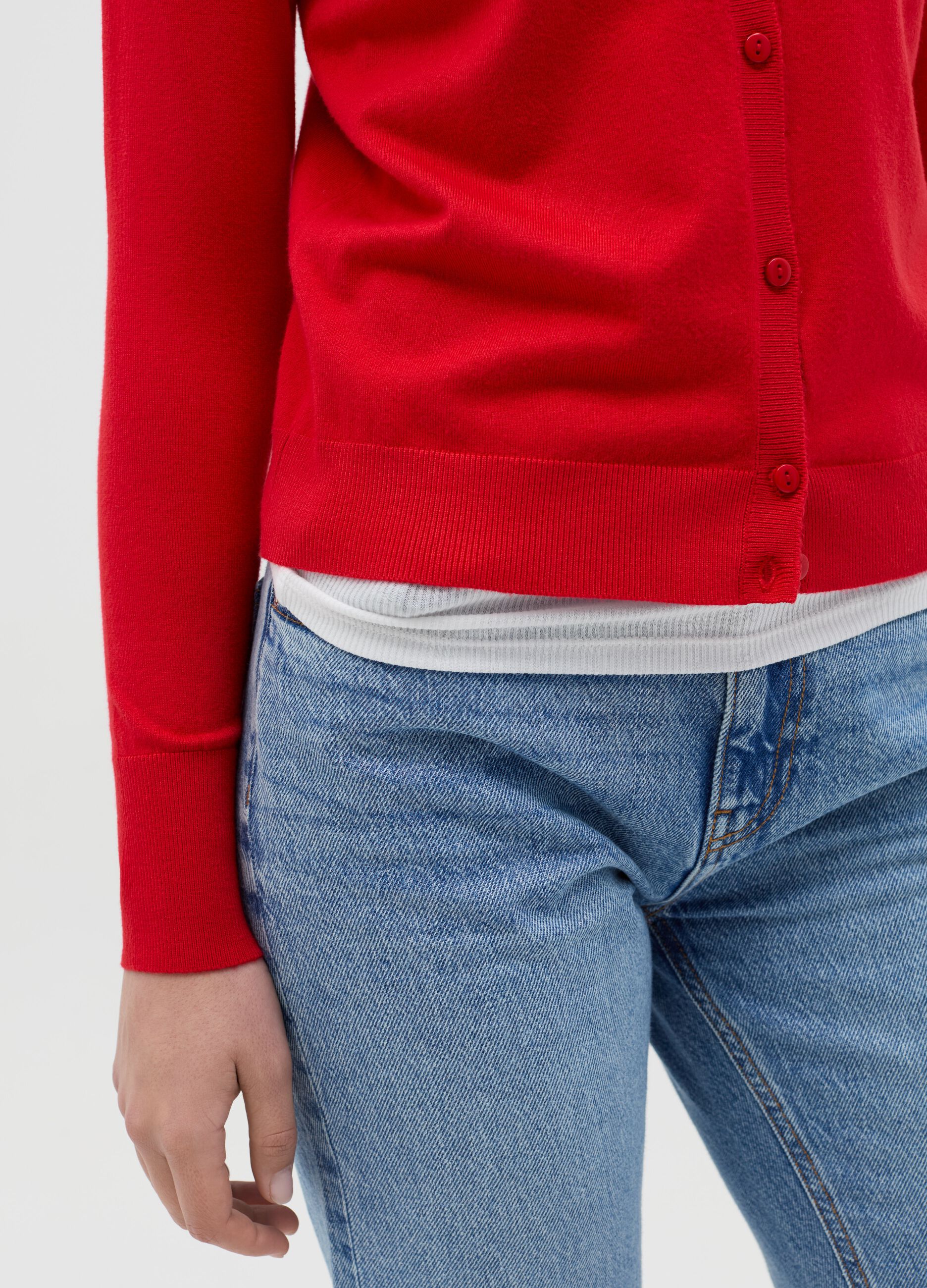 Cardigan con scollo rotondo