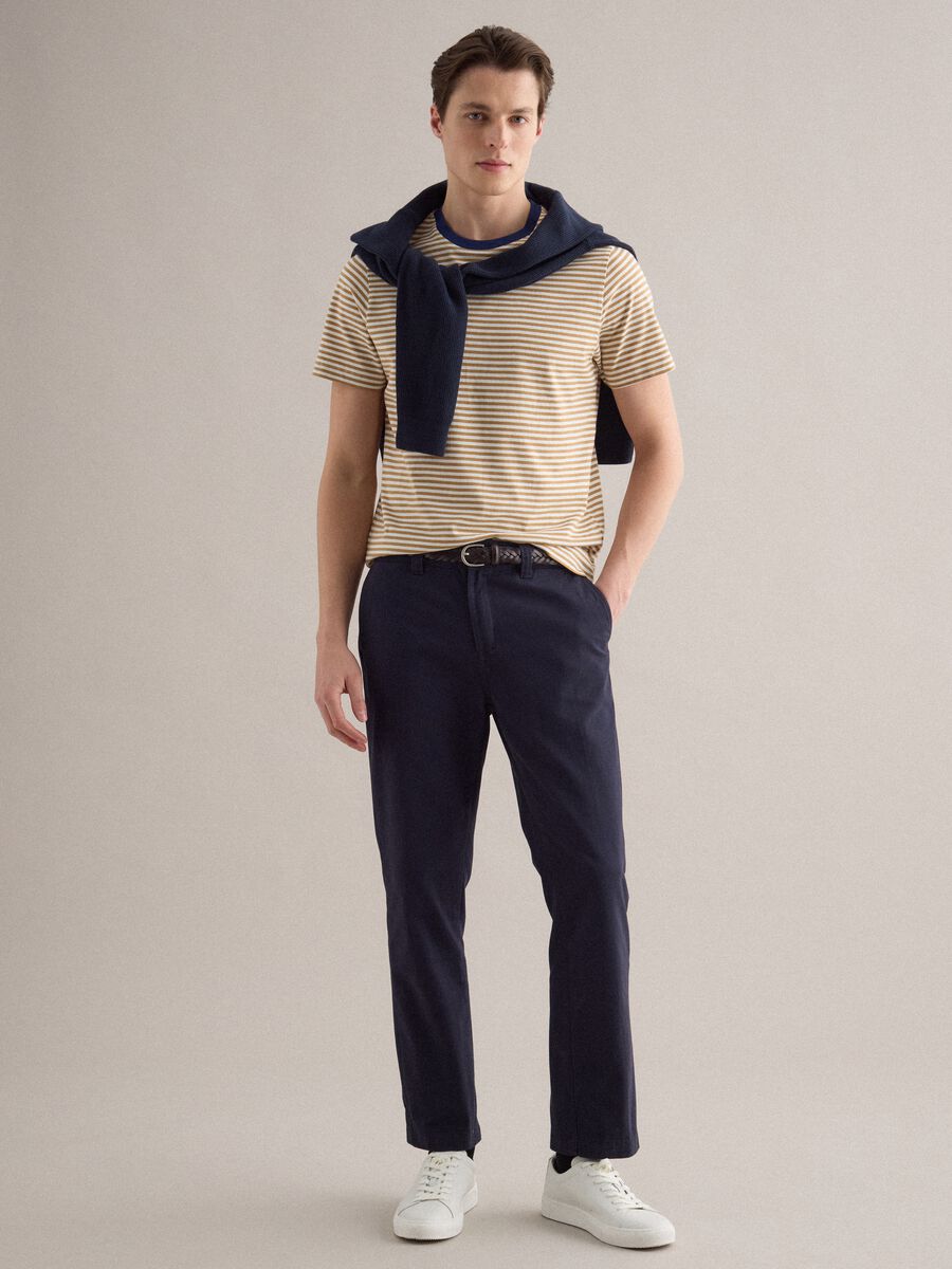 T-shirt in puro cotone a righe multicolor regular fit_2