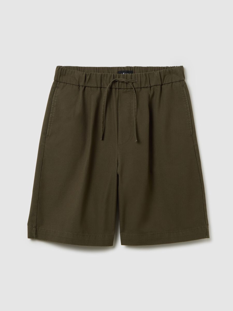 Men's Green Baggy Pure Cotton Shorts_0