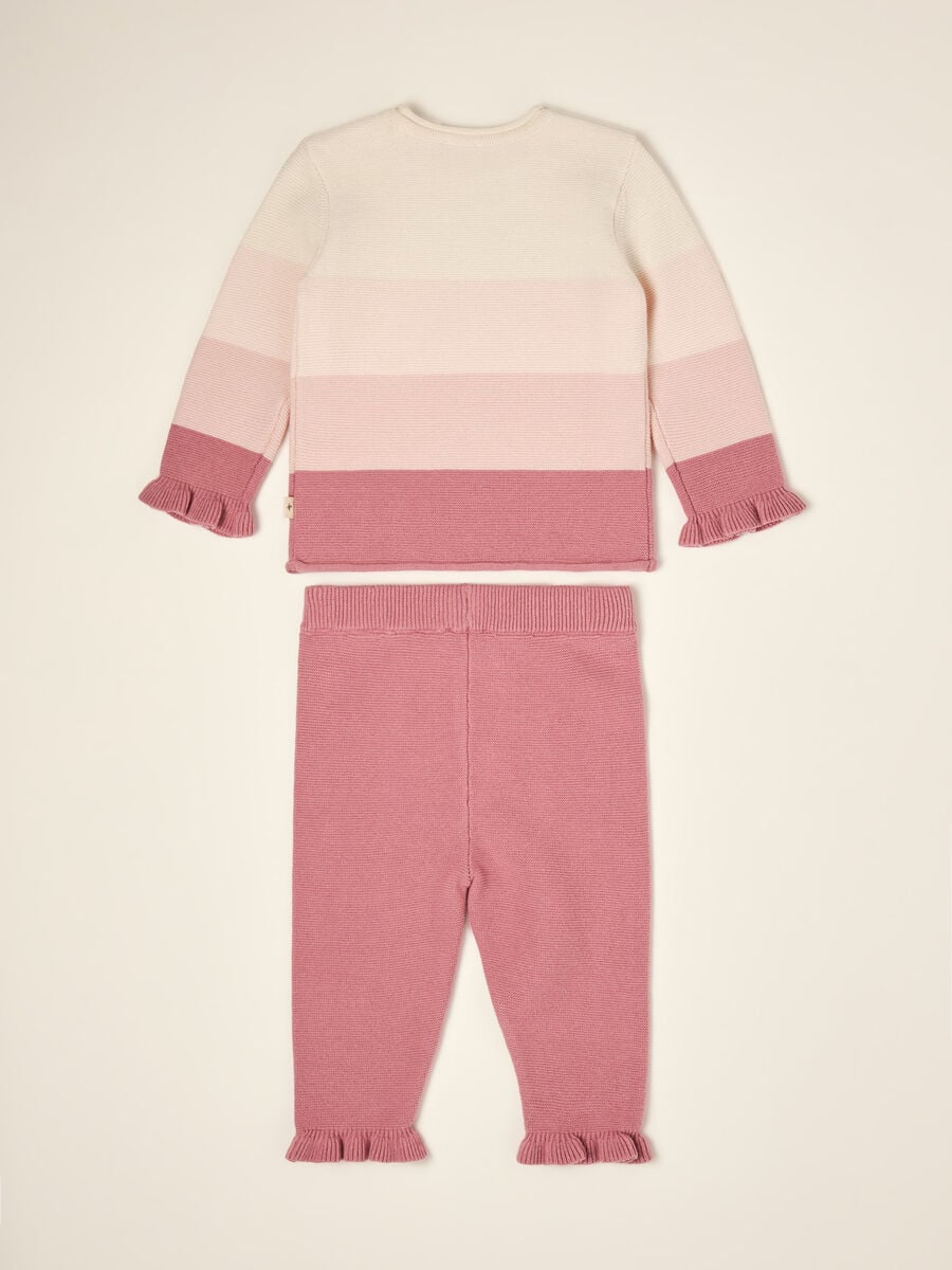 Completo rosa in puro cotone con maglia e pantaloni_3
