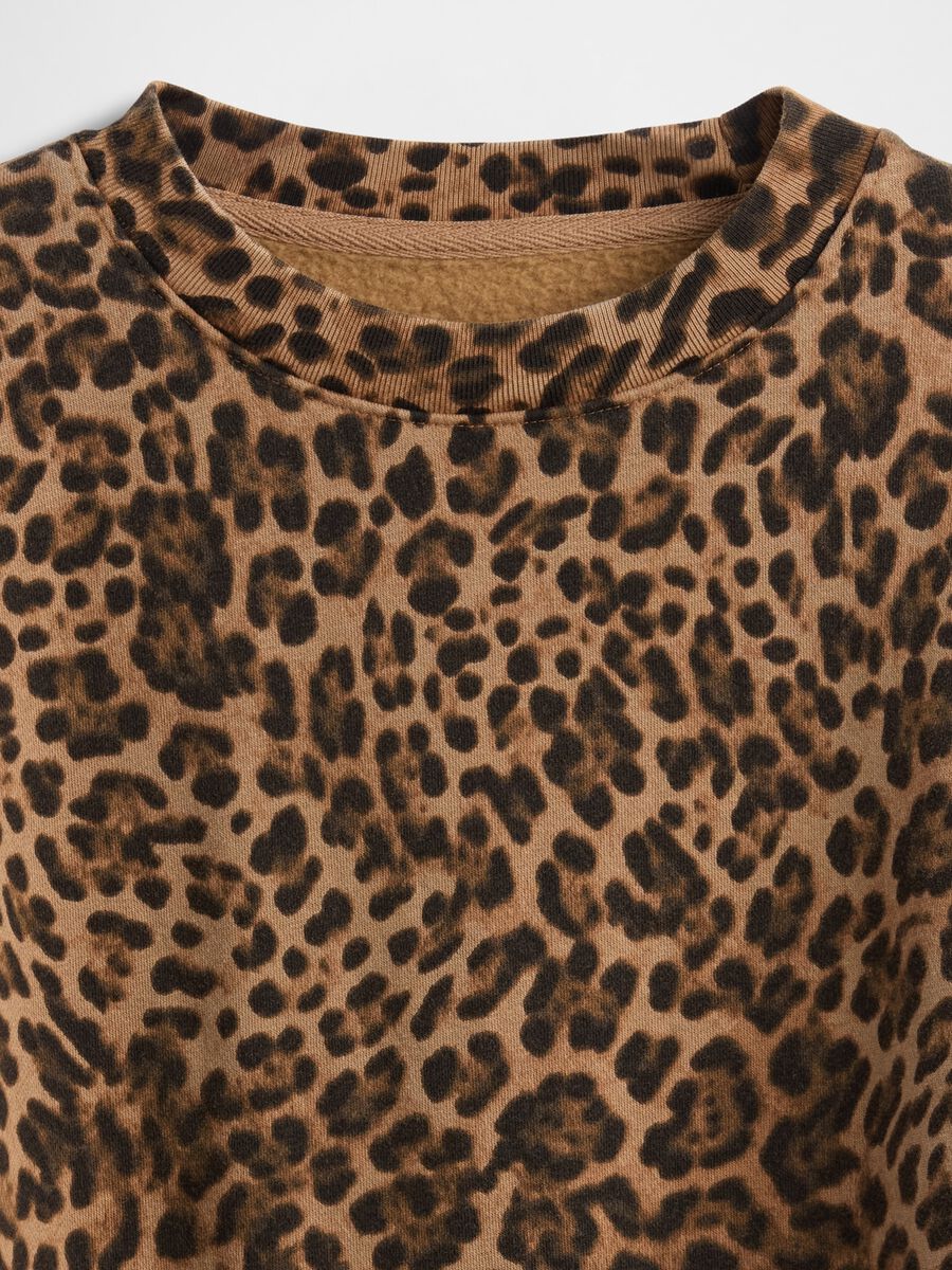 Felpa marrone leopardata a girocollo_4