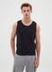 Men's basic black cotton vest regular fit_0