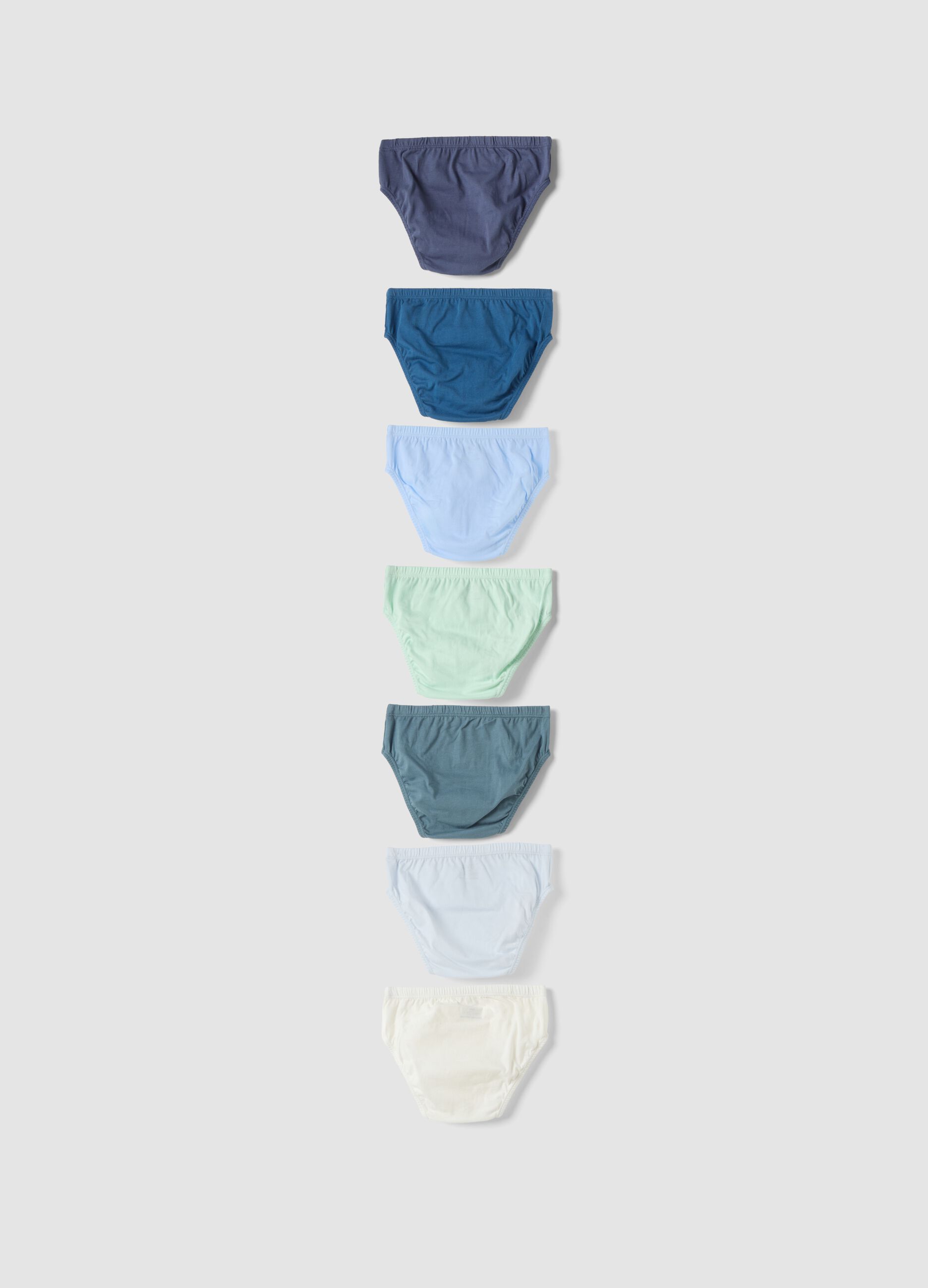 Seven-pack of multicolour briefs in pure organic cotton