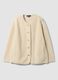 White crew-neck top with buttons_0