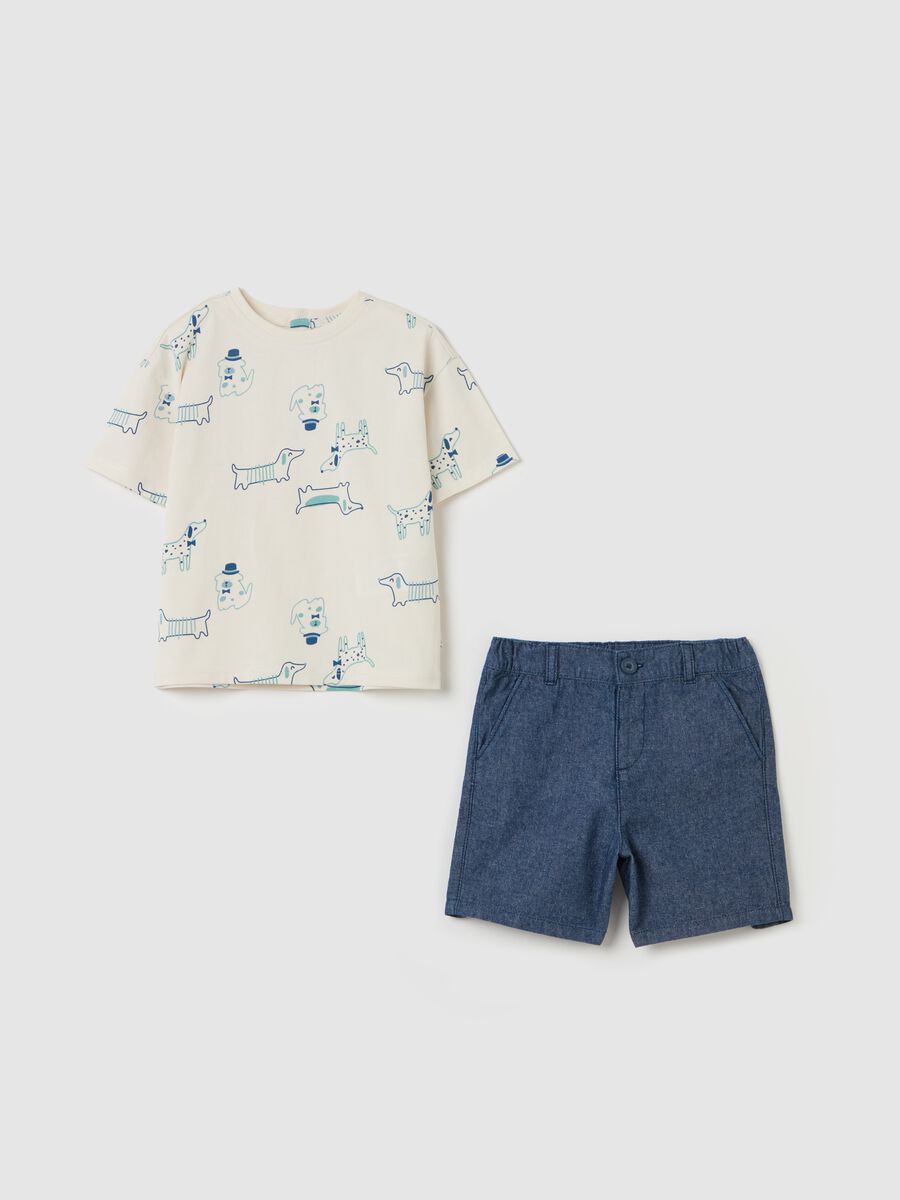 T-shirt with print and Bermuda shorts set_0