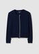 Blue viscose-blend cardigan in plain knit_4