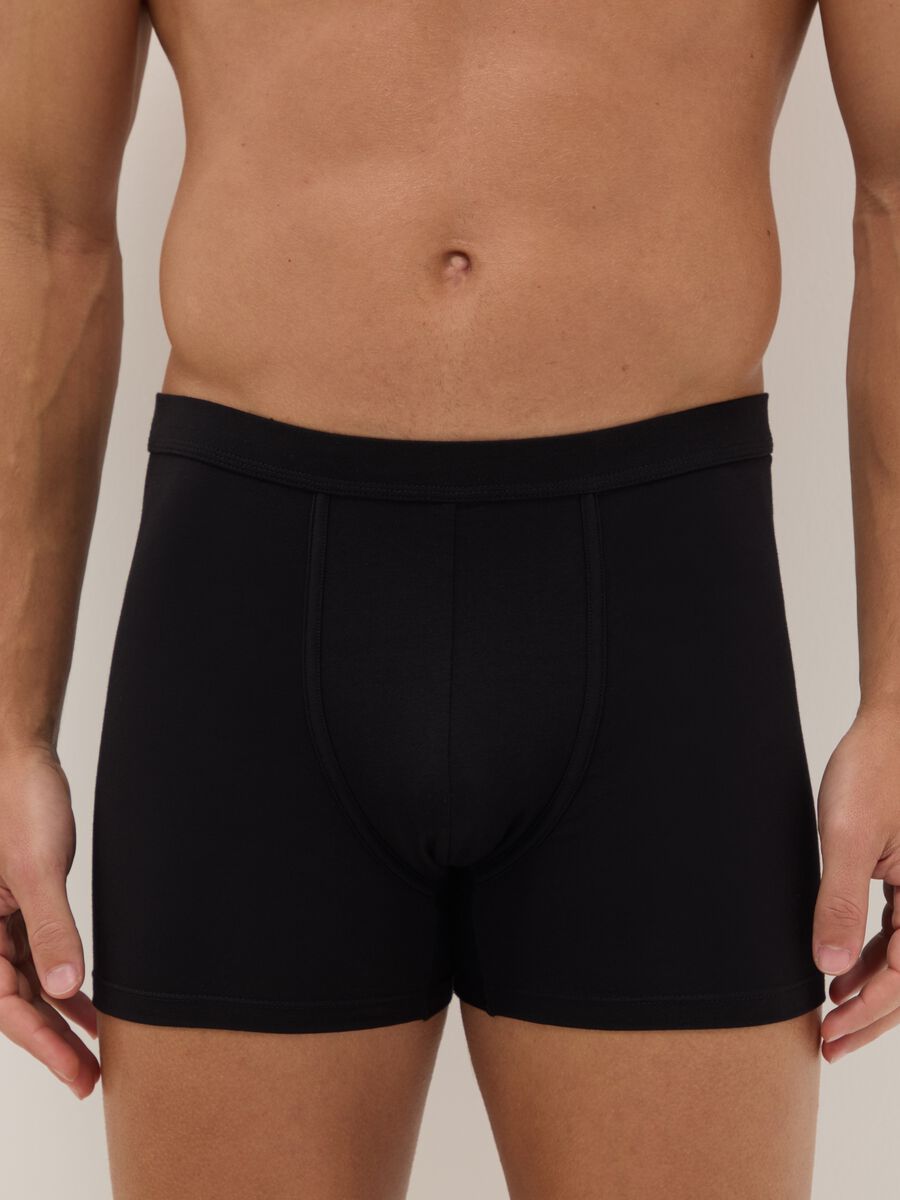 Twin-pack black cotton stretch boxer shorts regular fit_1
