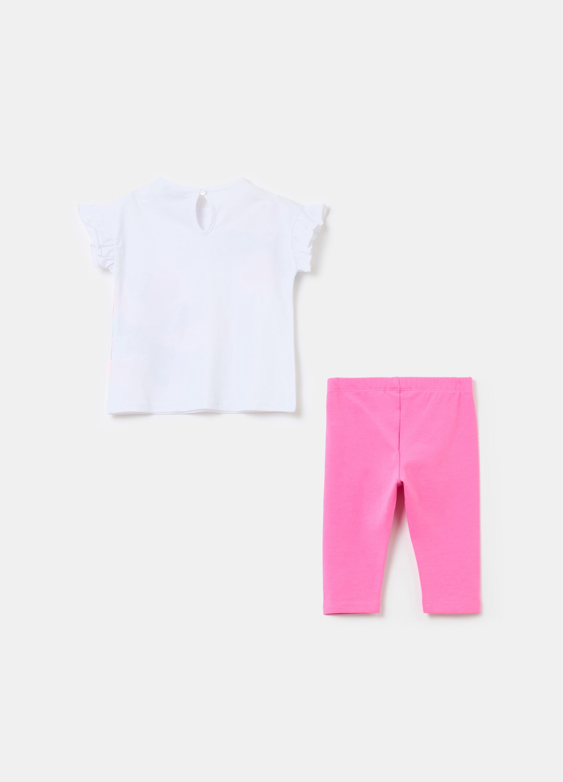 Jogging set with glitter and print