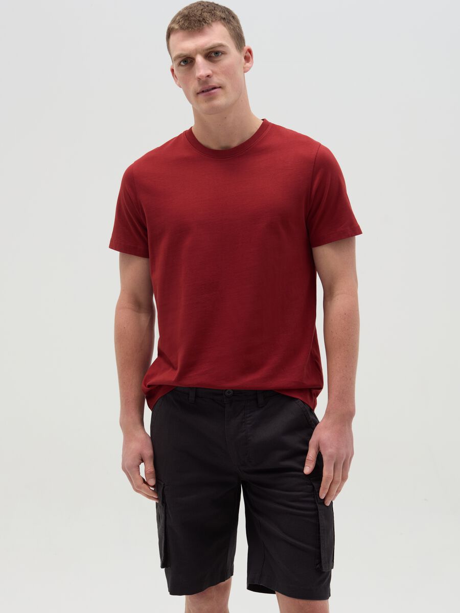 Stretch cotton cargo Bermuda shorts_0