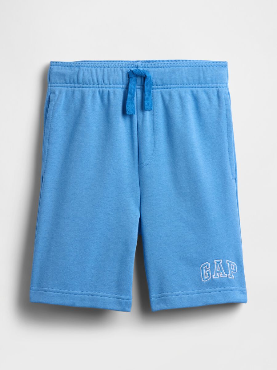 Children's regular fit blue cotton blend shorts_3