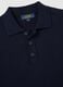 Blue long-sleeve polo in cotton and silk blend regular fit_5
