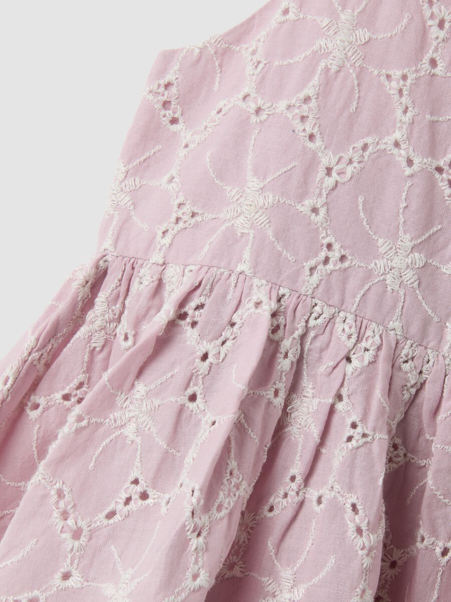 Pink pure cotton broderie anglaise dress_2