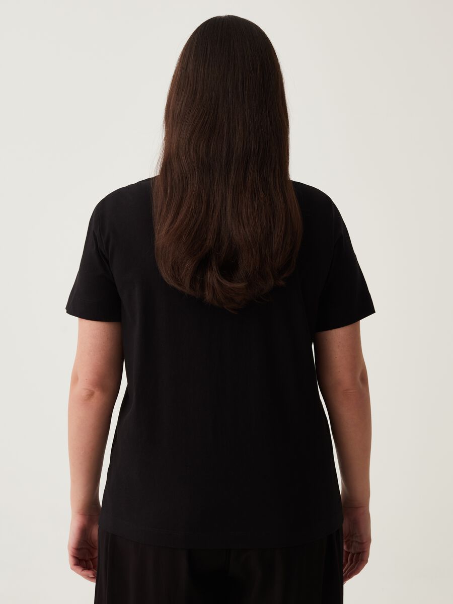 T-shirt in cotone con ricamo lettering Curvy_2
