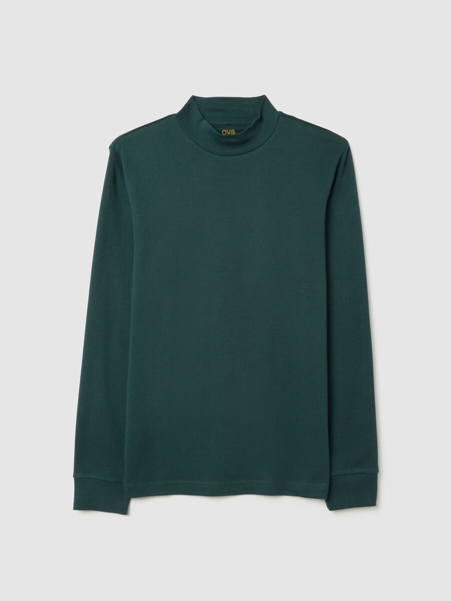 Maglia in puro cotone verde regular fit_4