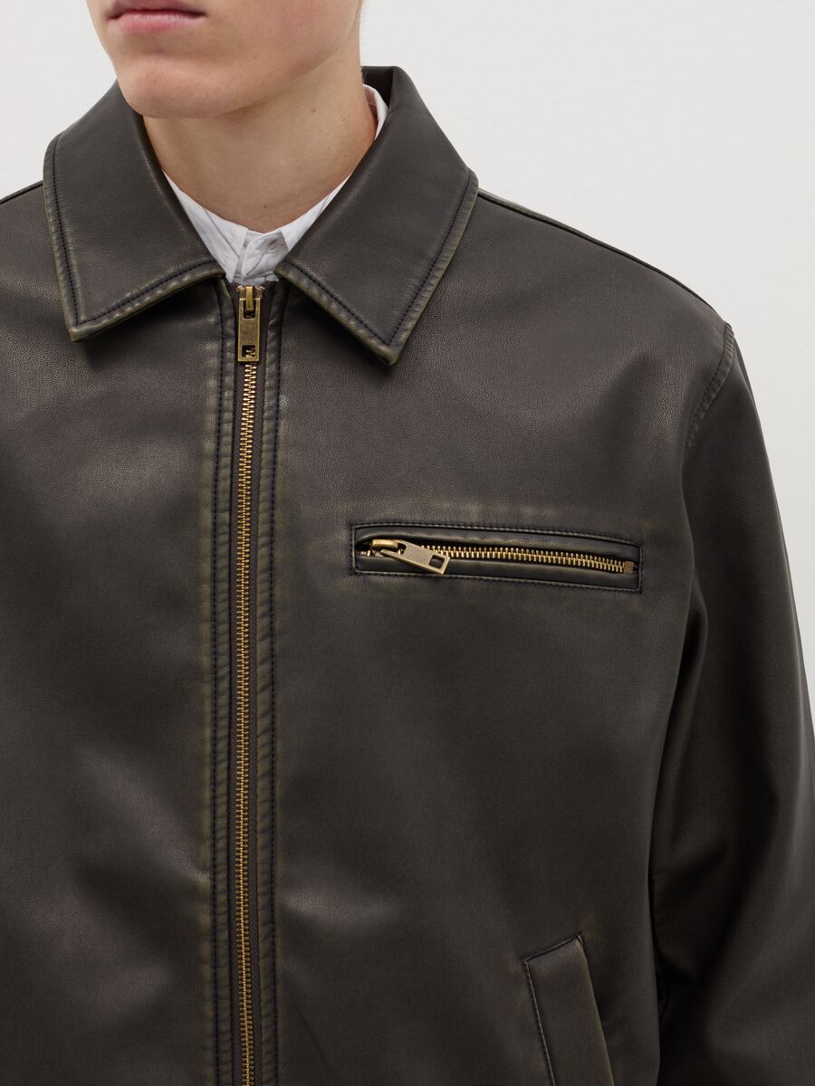 Coated-effect biker jacket_3