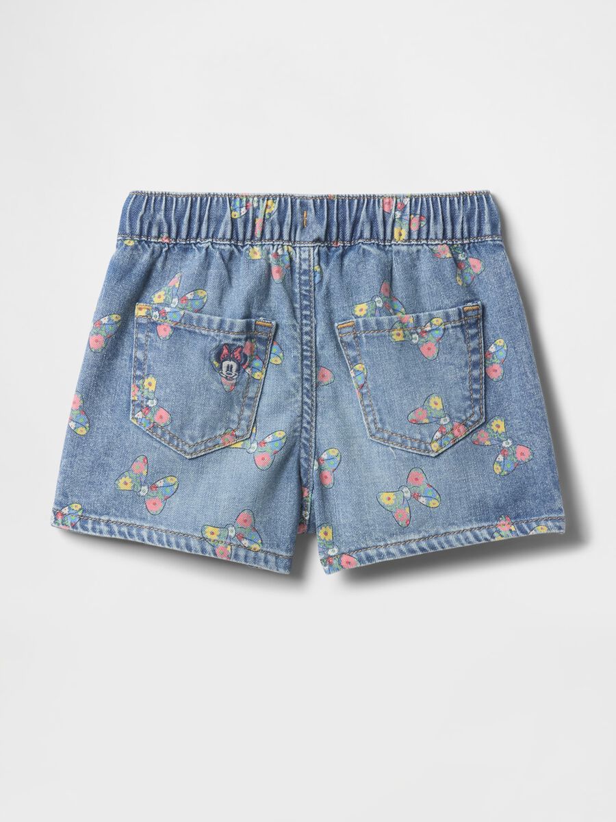 Denim Shorts with Minnie Butterfly Print_1