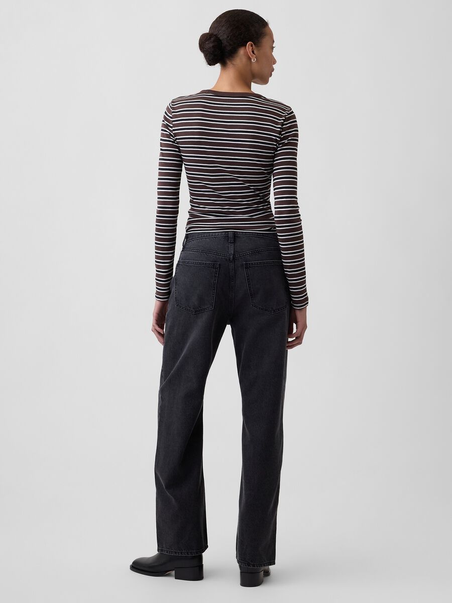 Jeans neri in puro cotone a gamba dritta over_2