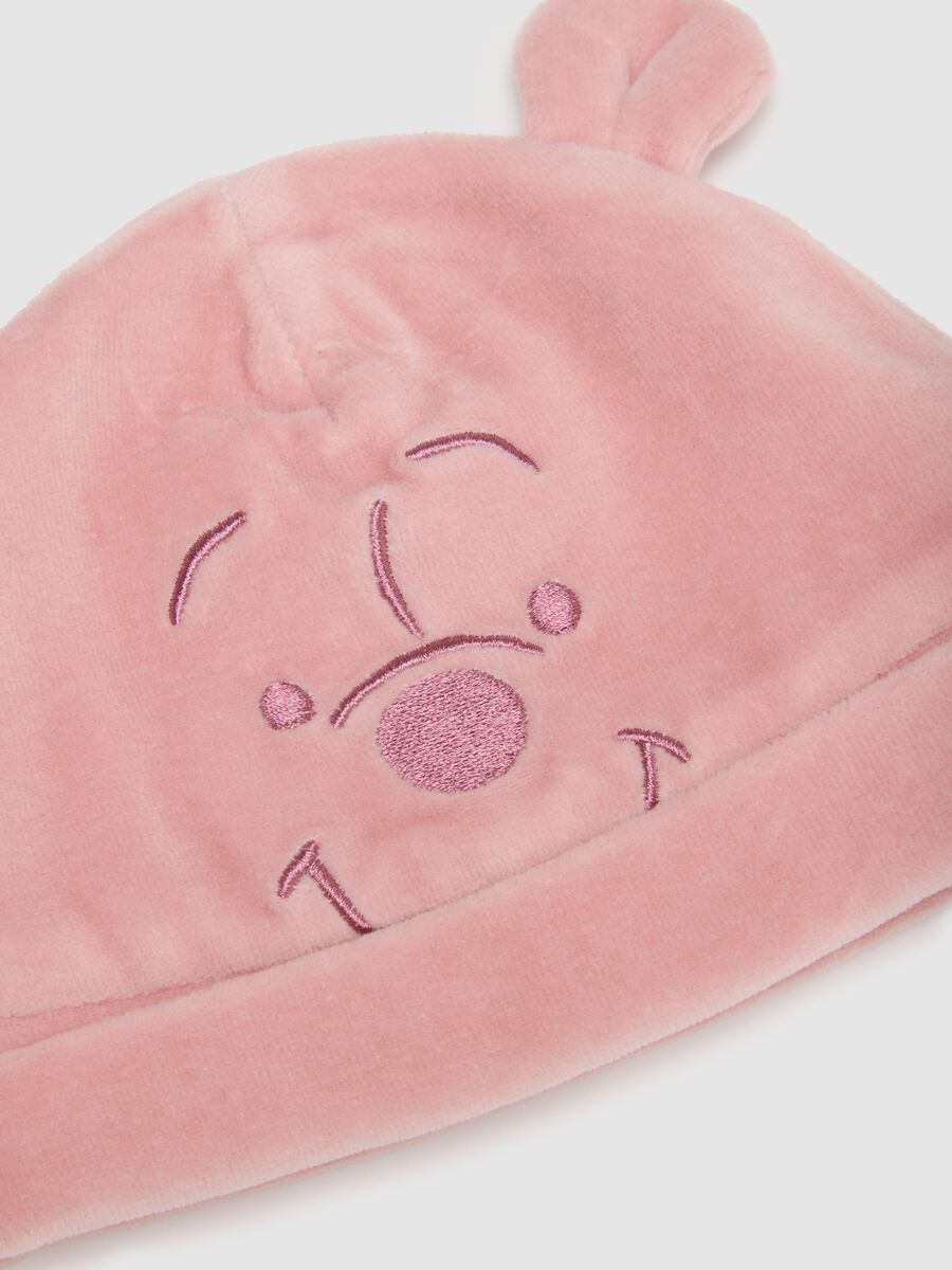 Pink cotton hat and booties for newborn girl_2