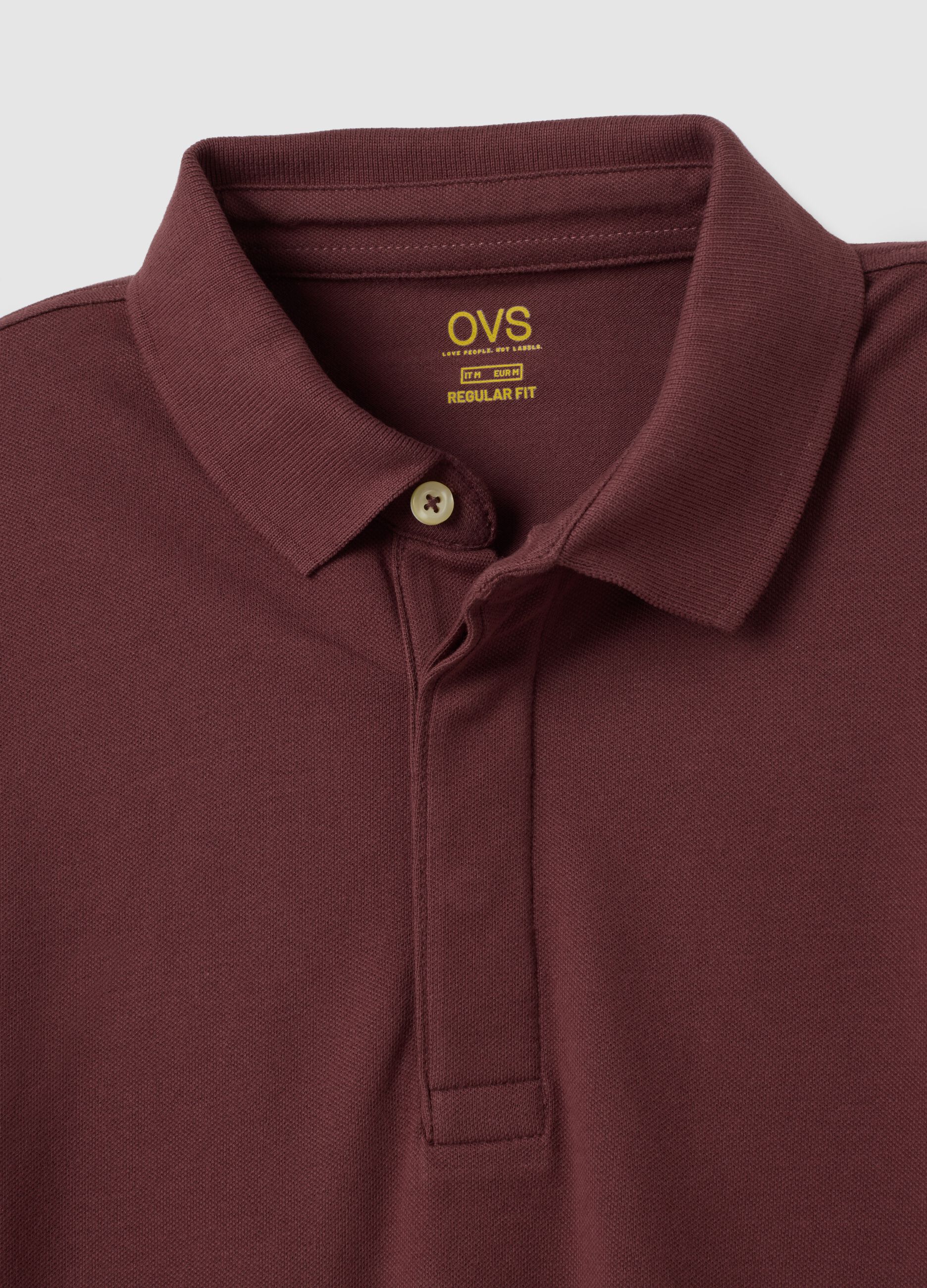 Polo in cotone elasticizzato marrone regular fit